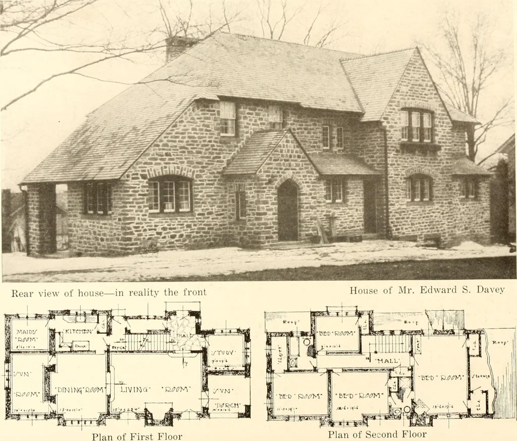 An illustration from Homes of moderate size; a collection of photographs and plans of modern suburban and country homes, following the colonial, Italian and English architectural styles, and arranged accordingly, 1921, leaf 117