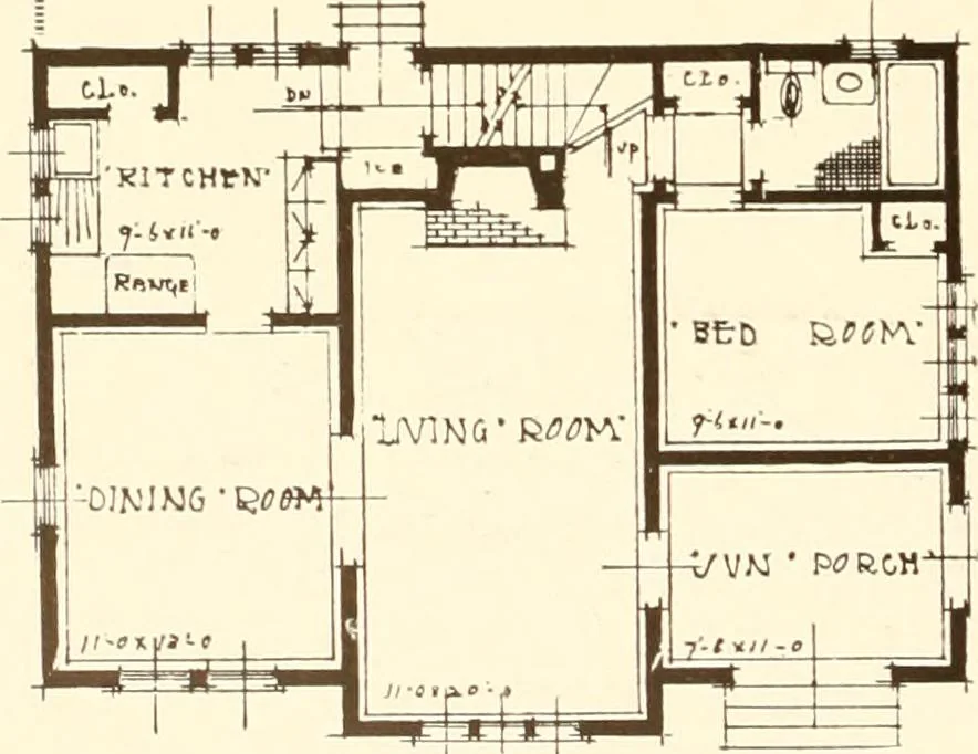 An illustration from Homes of moderate size; a collection of photographs and plans of modern suburban and country homes, following the colonial, Italian and English architectural styles, and arranged accordingly, 1921, leaf 119