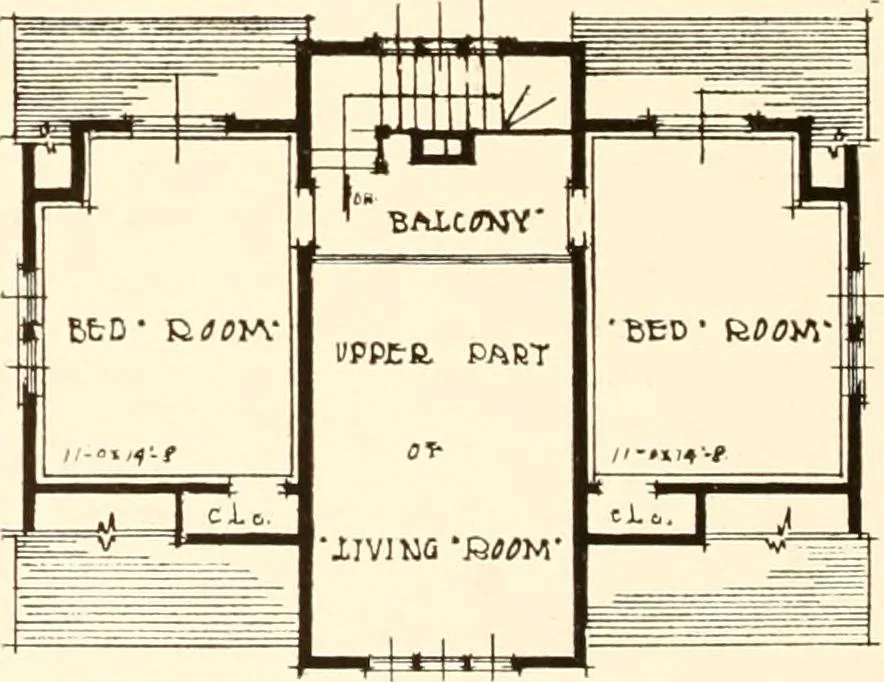 An illustration from Homes of moderate size; a collection of photographs and plans of modern suburban and country homes, following the colonial, Italian and English architectural styles, and arranged accordingly, 1921, leaf 119