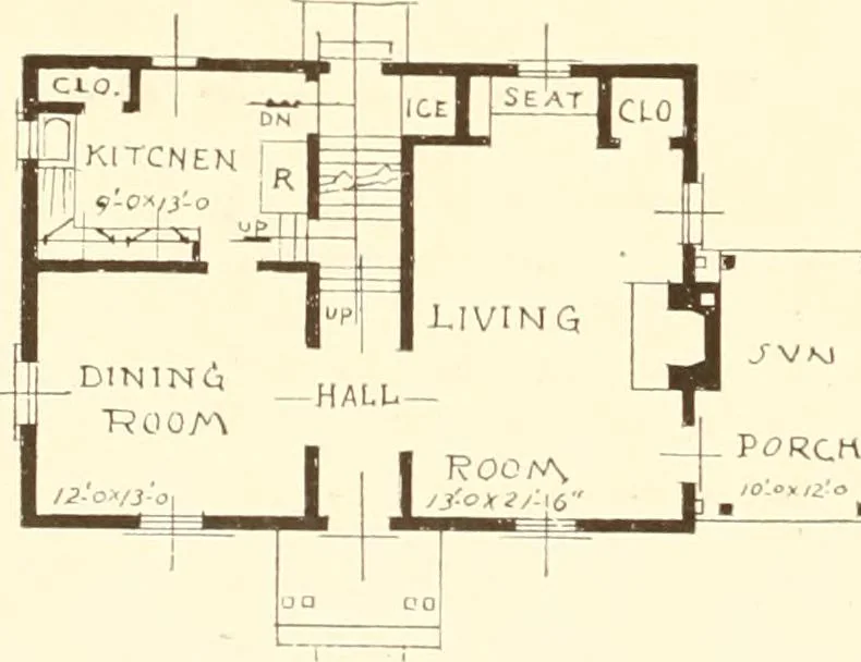 An illustration from Homes of moderate size; a collection of photographs and plans of modern suburban and country homes, following the colonial, Italian and English architectural styles, and arranged accordingly, 1921, leaf 141