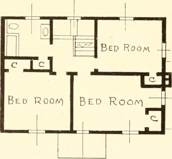 An illustration from Homes of moderate size; a collection of photographs and plans of modern suburban and country homes, following the colonial, Italian and English architectural styles, and arranged accordingly, 1921, leaf 141