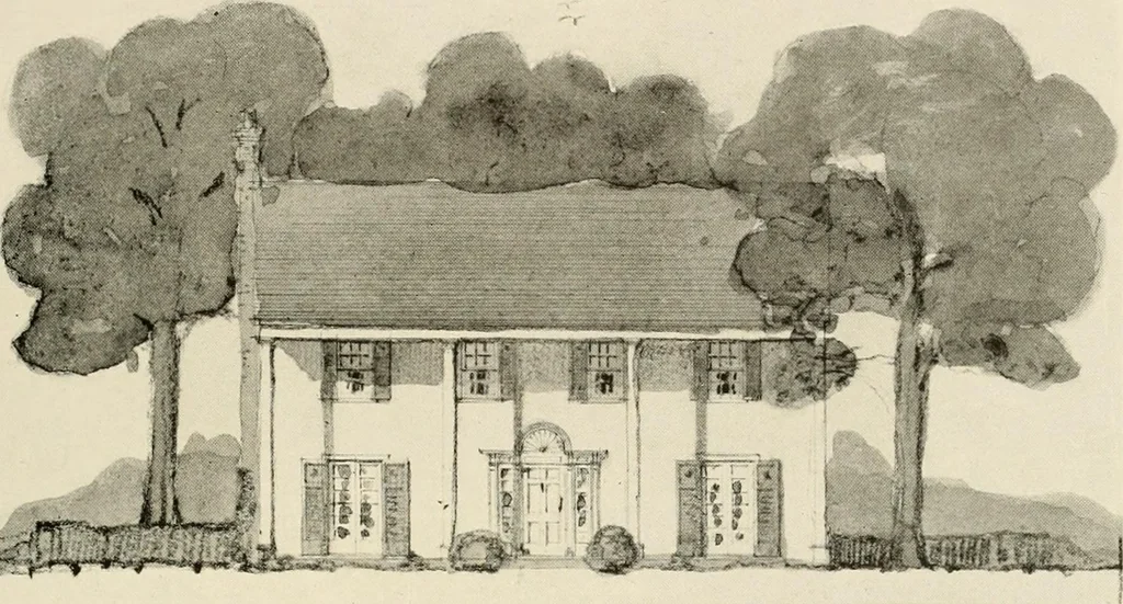 An illustration from Homes of moderate size; a collection of photographs and plans of modern suburban and country homes, following the colonial, Italian and English architectural styles, and arranged accordingly, 1921, leaf 142