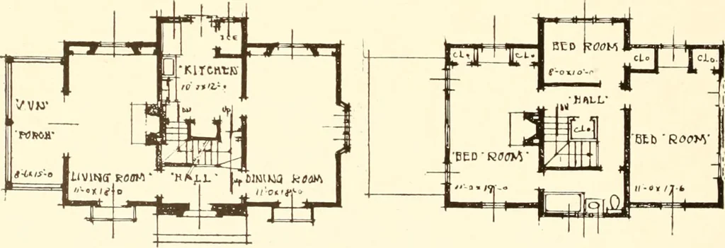 An illustration from Homes of moderate size; a collection of photographs and plans of modern suburban and country homes, following the colonial, Italian and English architectural styles, and arranged accordingly, 1921, leaf 143