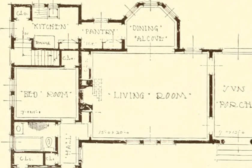 An illustration from Homes of moderate size; a collection of photographs and plans of modern suburban and country homes, following the colonial, Italian and English architectural styles, and arranged accordingly, 1921, leaf 145