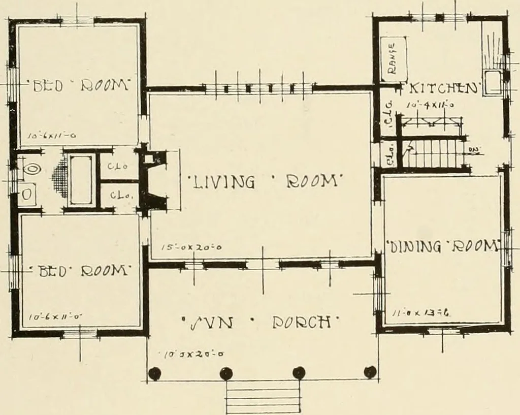 An illustration from Homes of moderate size; a collection of photographs and plans of modern suburban and country homes, following the colonial, Italian and English architectural styles, and arranged accordingly, 1921, leaf 146