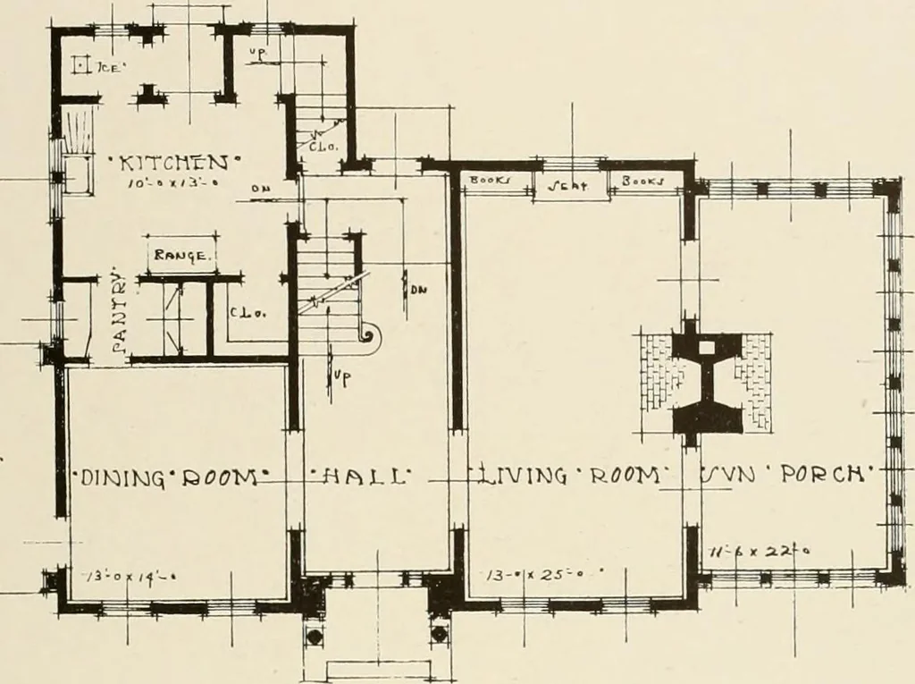 An illustration from Homes of moderate size; a collection of photographs and plans of modern suburban and country homes, following the colonial, Italian and English architectural styles, and arranged accordingly, 1921, leaf 30