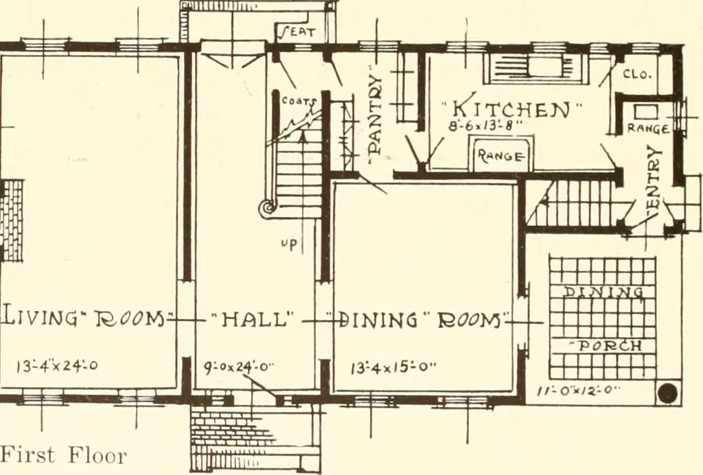 An illustration from Homes of moderate size; a collection of photographs and plans of modern suburban and country homes, following the colonial, Italian and English architectural styles, and arranged accordingly, 1921, leaf 41