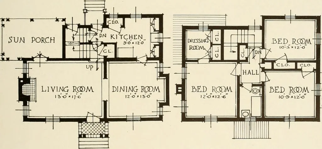An illustration from Homes of moderate size; a collection of photographs and plans of modern suburban and country homes, following the colonial, Italian and English architectural styles, and arranged accordingly, 1921, leaf 44