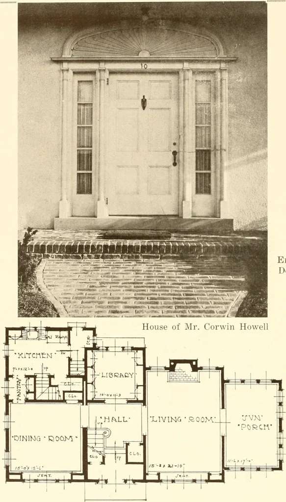 An illustration from Homes of moderate size; a collection of photographs and plans of modern suburban and country homes, following the colonial, Italian and English architectural styles, and arranged accordingly, 1921, leaf 47