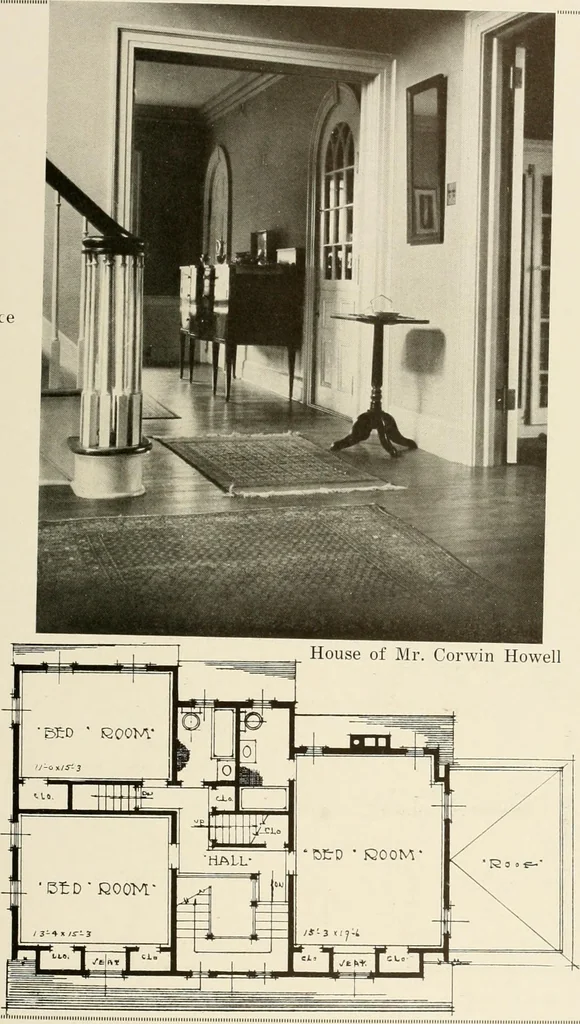 An illustration from Homes of moderate size; a collection of photographs and plans of modern suburban and country homes, following the colonial, Italian and English architectural styles, and arranged accordingly, 1921, leaf 48