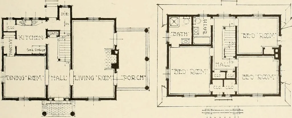 An illustration from Homes of moderate size; a collection of photographs and plans of modern suburban and country homes, following the colonial, Italian and English architectural styles, and arranged accordingly, 1921, leaf 54