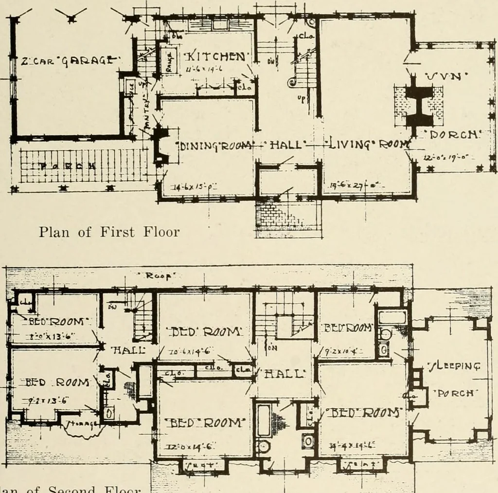 An illustration from Homes of moderate size; a collection of photographs and plans of modern suburban and country homes, following the colonial, Italian and English architectural styles, and arranged accordingly, 1921, leaf 56