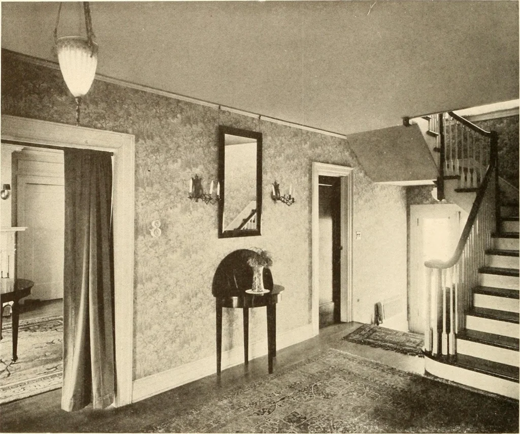 An illustration from Homes of moderate size; a collection of photographs and plans of modern suburban and country homes, following the colonial, Italian and English architectural styles, and arranged accordingly, 1921, leaf 57