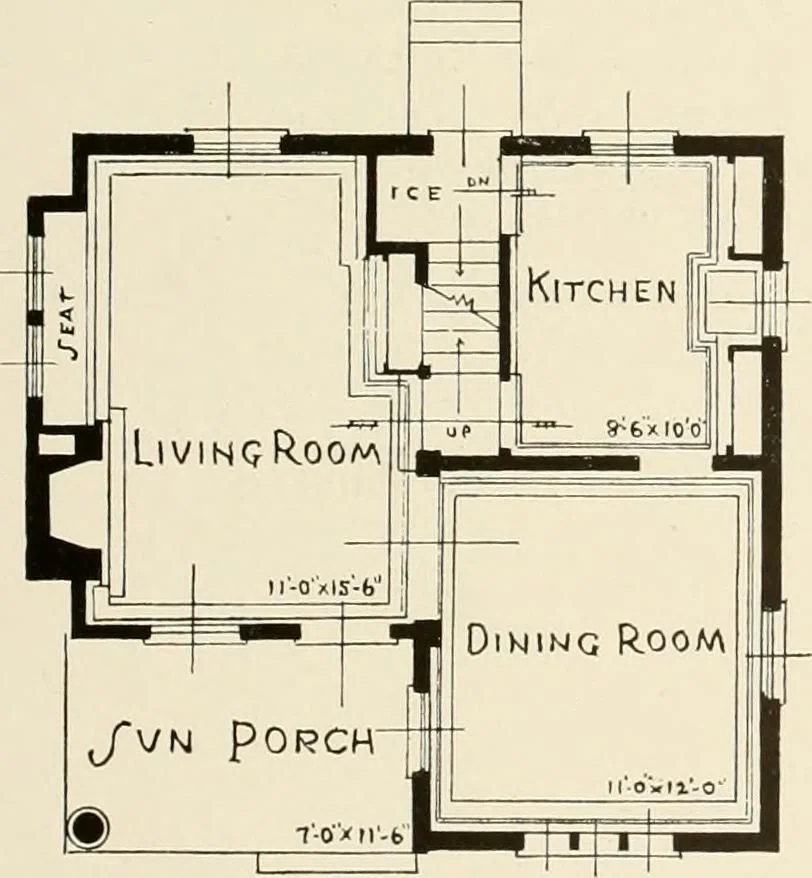 An illustration from Homes of moderate size; a collection of photographs and plans of modern suburban and country homes, following the colonial, Italian and English architectural styles, and arranged accordingly, 1921, leaf 64