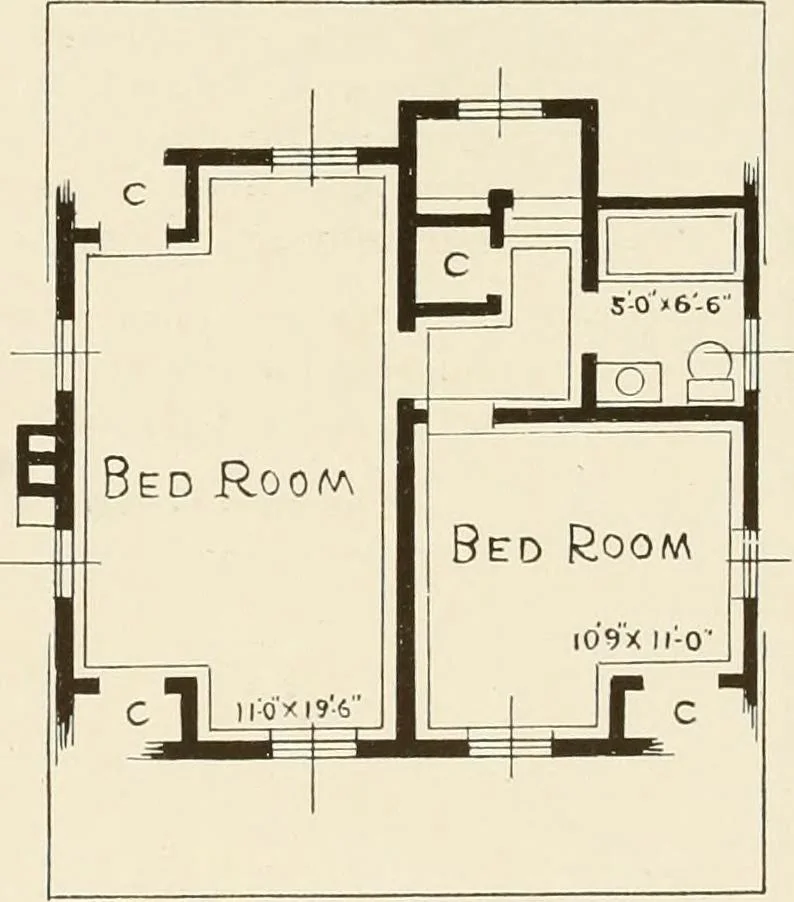 An illustration from Homes of moderate size; a collection of photographs and plans of modern suburban and country homes, following the colonial, Italian and English architectural styles, and arranged accordingly, 1921, leaf 64