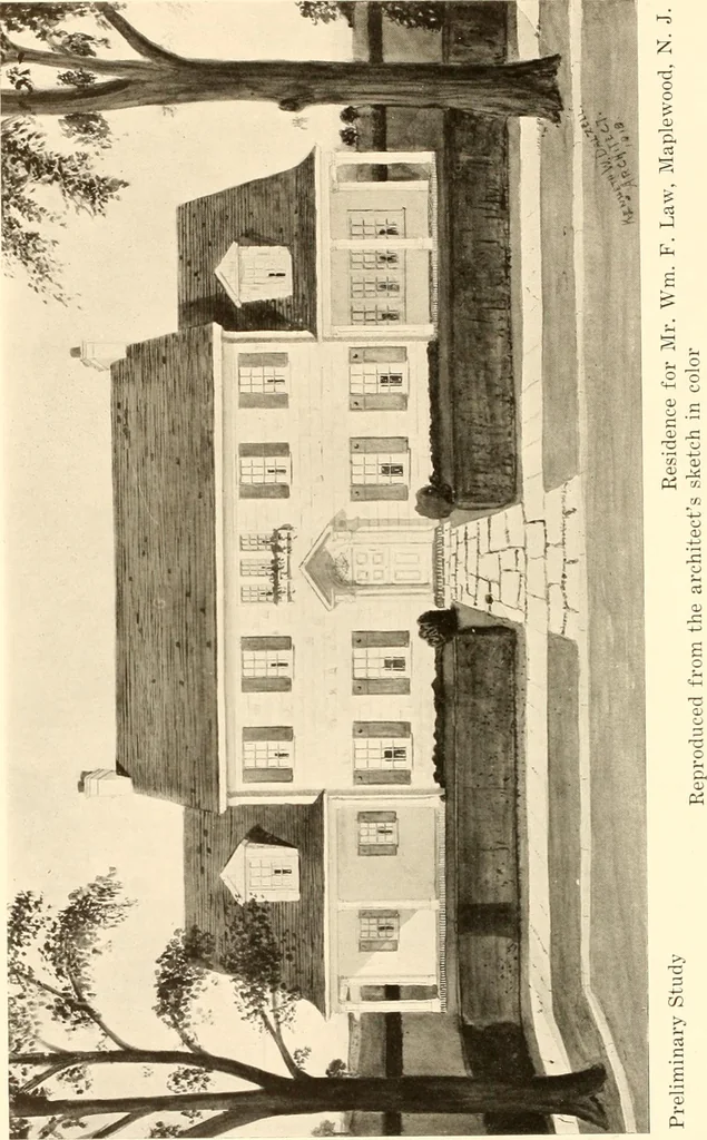 An illustration from Homes of moderate size; a collection of photographs and plans of modern suburban and country homes, following the colonial, Italian and English architectural styles, and arranged accordingly, 1921, leaf 7