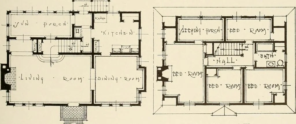 An illustration from Homes of moderate size; a collection of photographs and plans of modern suburban and country homes, following the colonial, Italian and English architectural styles, and arranged accordingly, 1921, leaf 74