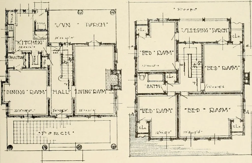 An illustration from Homes of moderate size; a collection of photographs and plans of modern suburban and country homes, following the colonial, Italian and English architectural styles, and arranged accordingly, 1921, leaf 80