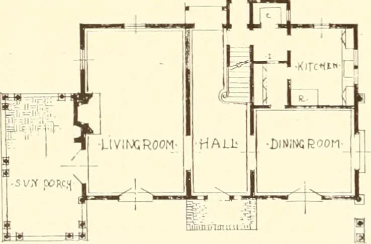 An illustration from Homes of moderate size; a collection of photographs and plans of modern suburban and country homes, following the colonial, Italian and English architectural styles, and arranged accordingly, 1921, leaf 89