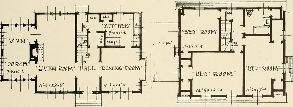 An illustration from Homes of moderate size; a collection of photographs and plans of modern suburban and country homes, following the colonial, Italian and English architectural styles, and arranged accordingly, 1921, leaf 90