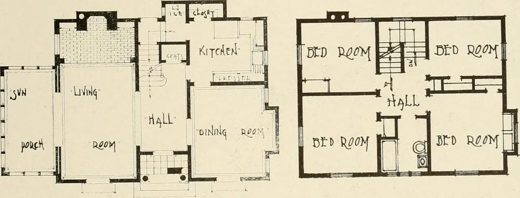 An illustration from Homes of moderate size; a collection of photographs and plans of modern suburban and country homes, following the colonial, Italian and English architectural styles, and arranged accordingly, 1921, leaf 96