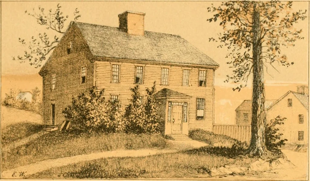 An illustration from The homes of our forefathers. Being a selection of the oldest and most interesting historical houses, and noted places in Maine, New Hampshire and Vermont, 1886, leaf 16