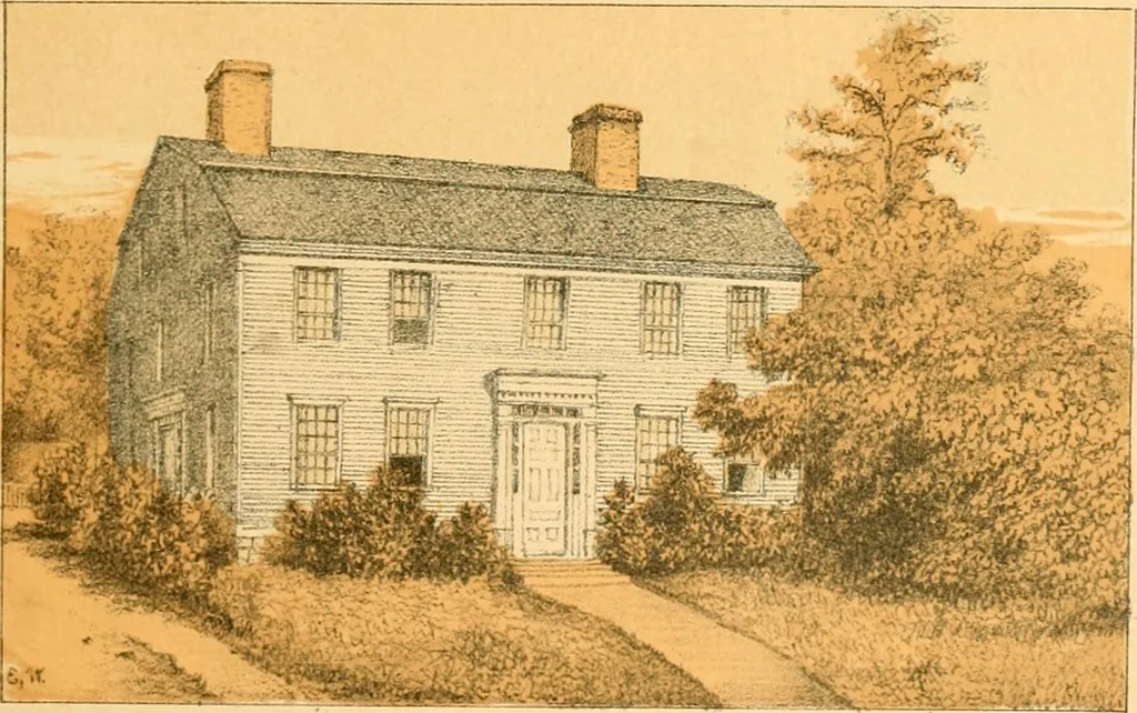 An illustration from The homes of our forefathers. Being a selection of the oldest and most interesting historical houses, and noted places in Maine, New Hampshire and Vermont, 1886, leaf 18