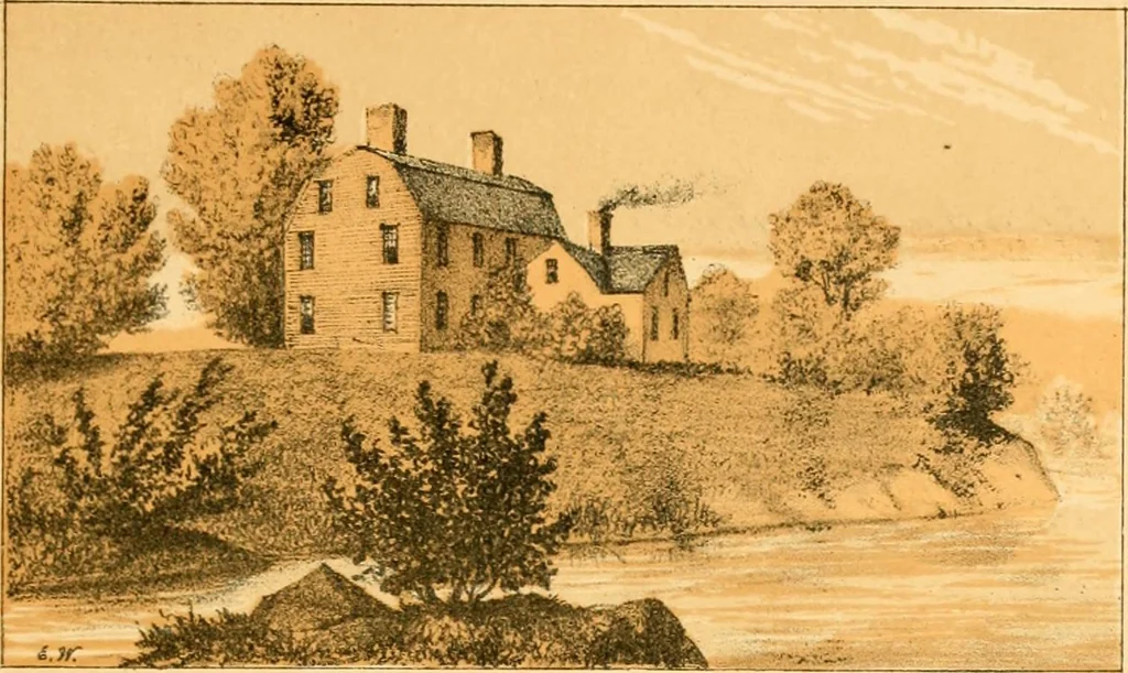 An illustration from The homes of our forefathers. Being a selection of the oldest and most interesting historical houses, and noted places in Maine, New Hampshire and Vermont, 1886, leaf 18