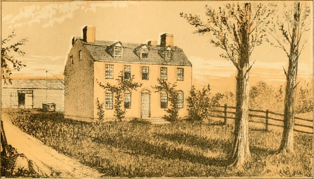 An illustration from The homes of our forefathers. Being a selection of the oldest and most interesting historical houses, and noted places in Maine, New Hampshire and Vermont, 1886, leaf 20
