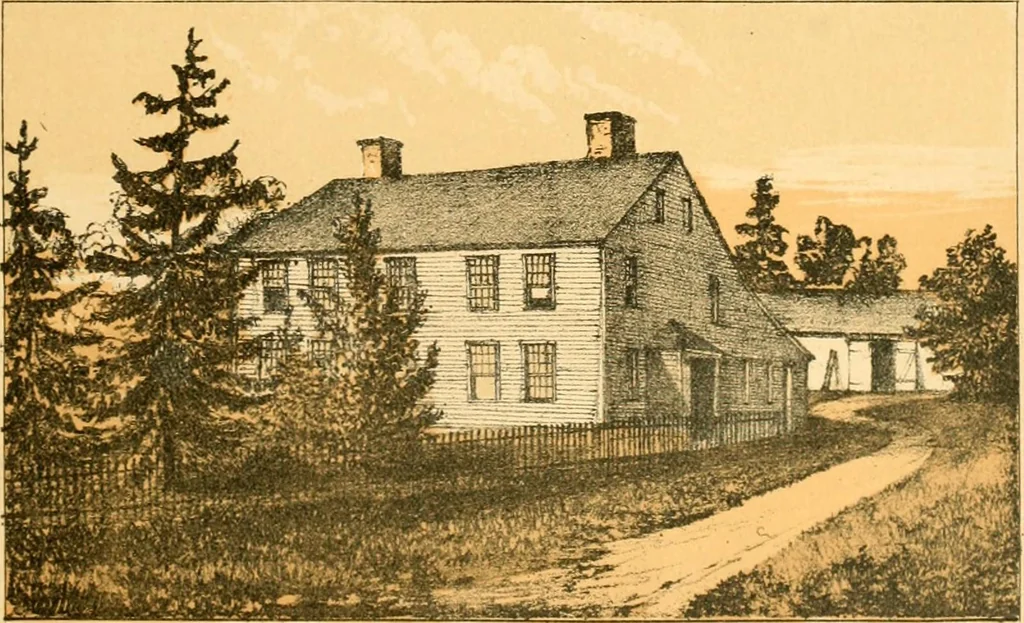 An illustration from The homes of our forefathers. Being a selection of the oldest and most interesting historical houses, and noted places in Maine, New Hampshire and Vermont, 1886, leaf 22