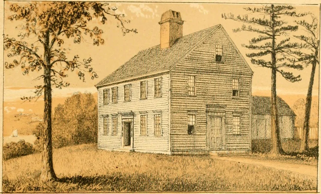 An illustration from The homes of our forefathers. Being a selection of the oldest and most interesting historical houses, and noted places in Maine, New Hampshire and Vermont, 1886, leaf 34