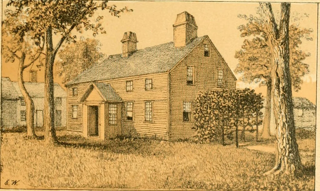 An illustration from The homes of our forefathers. Being a selection of the oldest and most interesting historical houses, and noted places in Maine, New Hampshire and Vermont, 1886, leaf 34