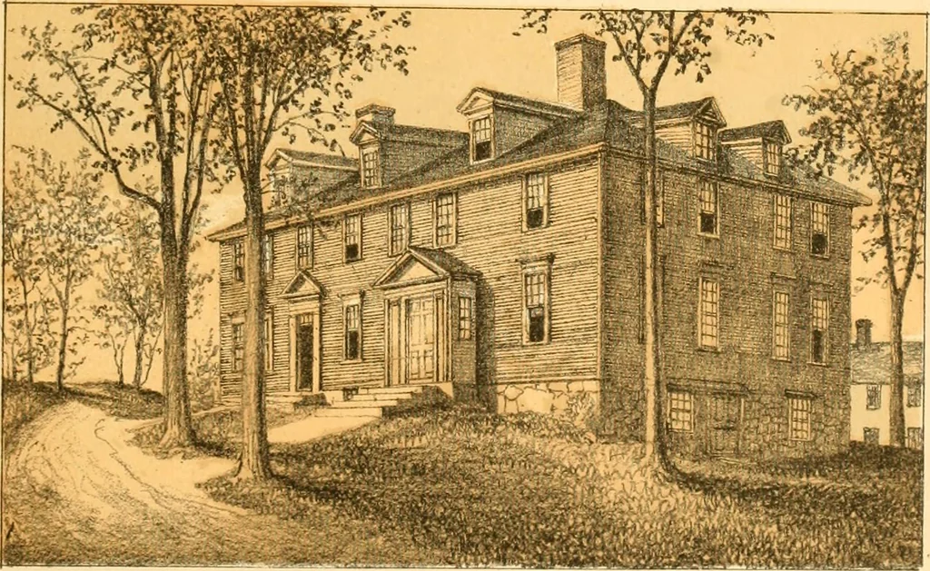 An illustration from The homes of our forefathers. Being a selection of the oldest and most interesting historical houses, and noted places in Maine, New Hampshire and Vermont, 1886, leaf 42