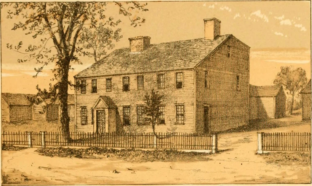 An illustration from The homes of our forefathers. Being a selection of the oldest and most interesting historical houses, and noted places in Maine, New Hampshire and Vermont, 1886, leaf 56