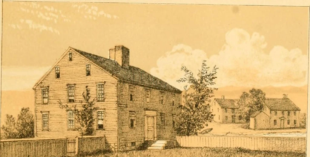 An illustration from The homes of our forefathers. Being a selection of the oldest and most interesting historical houses, and noted places in Maine, New Hampshire and Vermont, 1886, leaf 58