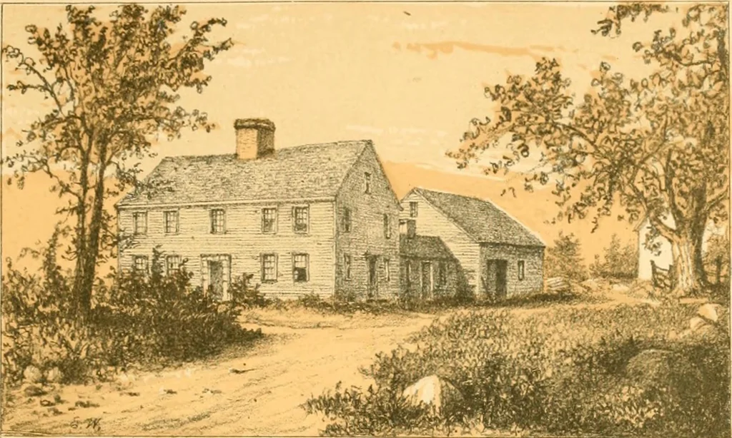 An illustration from The homes of our forefathers. Being a selection of the oldest and most interesting historical houses, and noted places in Maine, New Hampshire and Vermont, 1886, leaf 66