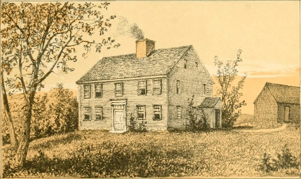 An illustration from The homes of our forefathers. Being a selection of the oldest and most interesting historical houses, and noted places in Maine, New Hampshire and Vermont, 1886, leaf 66