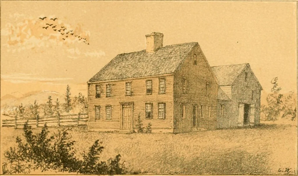 An illustration from The homes of our forefathers. Being a selection of the oldest and most interesting historical houses, and noted places in Maine, New Hampshire and Vermont, 1886, leaf 72