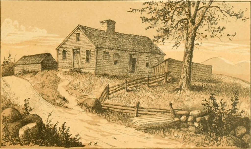 An illustration from The homes of our forefathers. Being a selection of the oldest and most interesting historical houses, and noted places in Maine, New Hampshire and Vermont, 1886, leaf 72