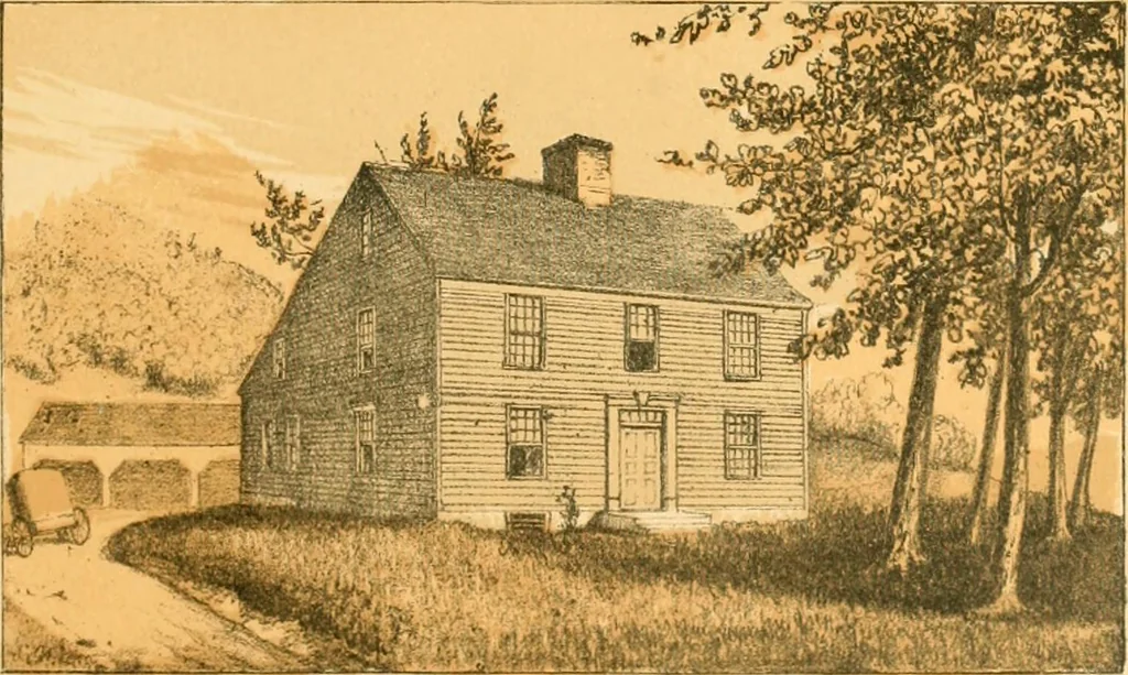An illustration from The homes of our forefathers. Being a selection of the oldest and most interesting historical houses, and noted places in Maine, New Hampshire and Vermont, 1886, leaf 74