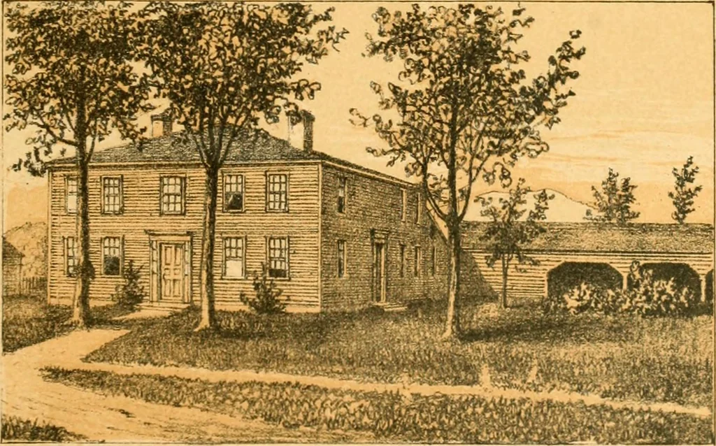 An illustration from The homes of our forefathers. Being a selection of the oldest and most interesting historical houses, and noted places in Maine, New Hampshire and Vermont, 1886, leaf 78
