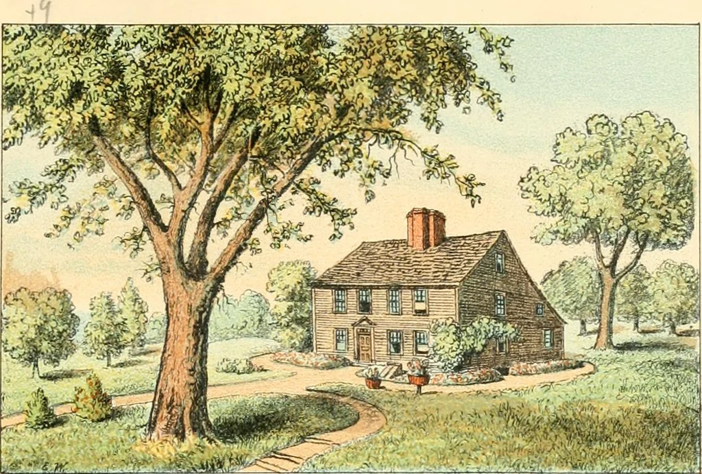 An illustration from Homes of our forefathers in Boston. Old England and Boston, New England, 1889, leaf 103