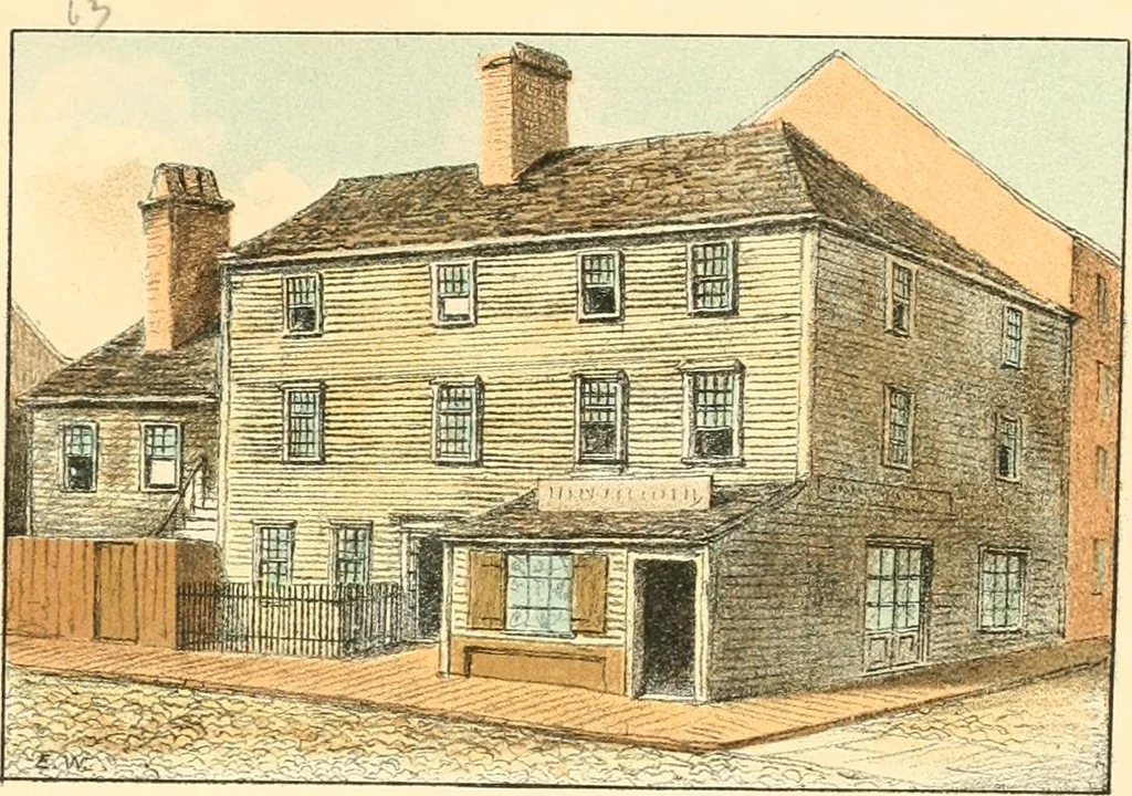 An illustration from Homes of our forefathers in Boston. Old England and Boston, New England, 1889, leaf 131