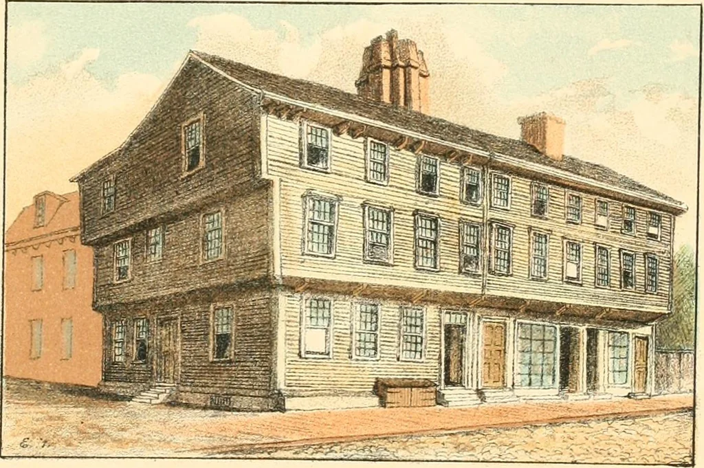 An illustration from Homes of our forefathers in Boston. Old England and Boston, New England, 1889, leaf 131