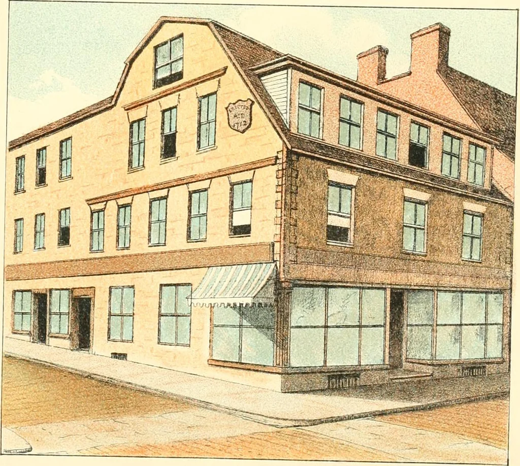 An illustration from Homes of our forefathers in Boston. Old England and Boston, New England, 1889, leaf 135