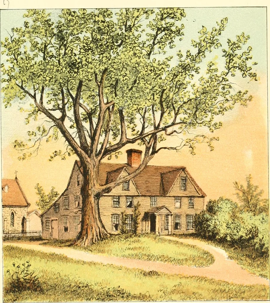 An illustration from Homes of our forefathers in Boston. Old England and Boston, New England, 1889, leaf 139