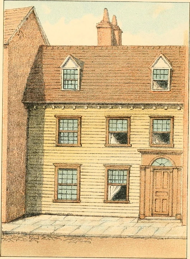 An illustration from Homes of our forefathers in Boston. Old England and Boston, New England, 1889, leaf 145