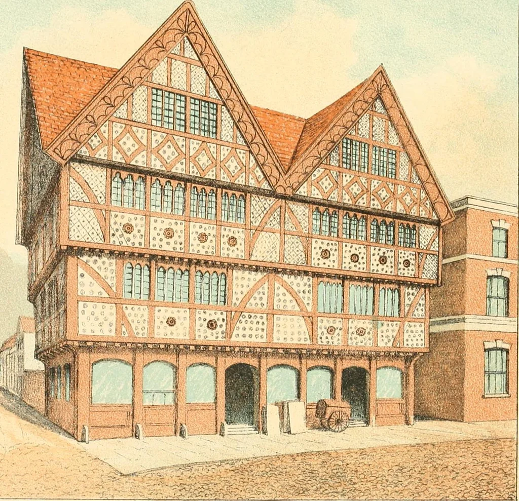 An illustration from Homes of our forefathers in Boston. Old England and Boston, New England, 1889, leaf 23