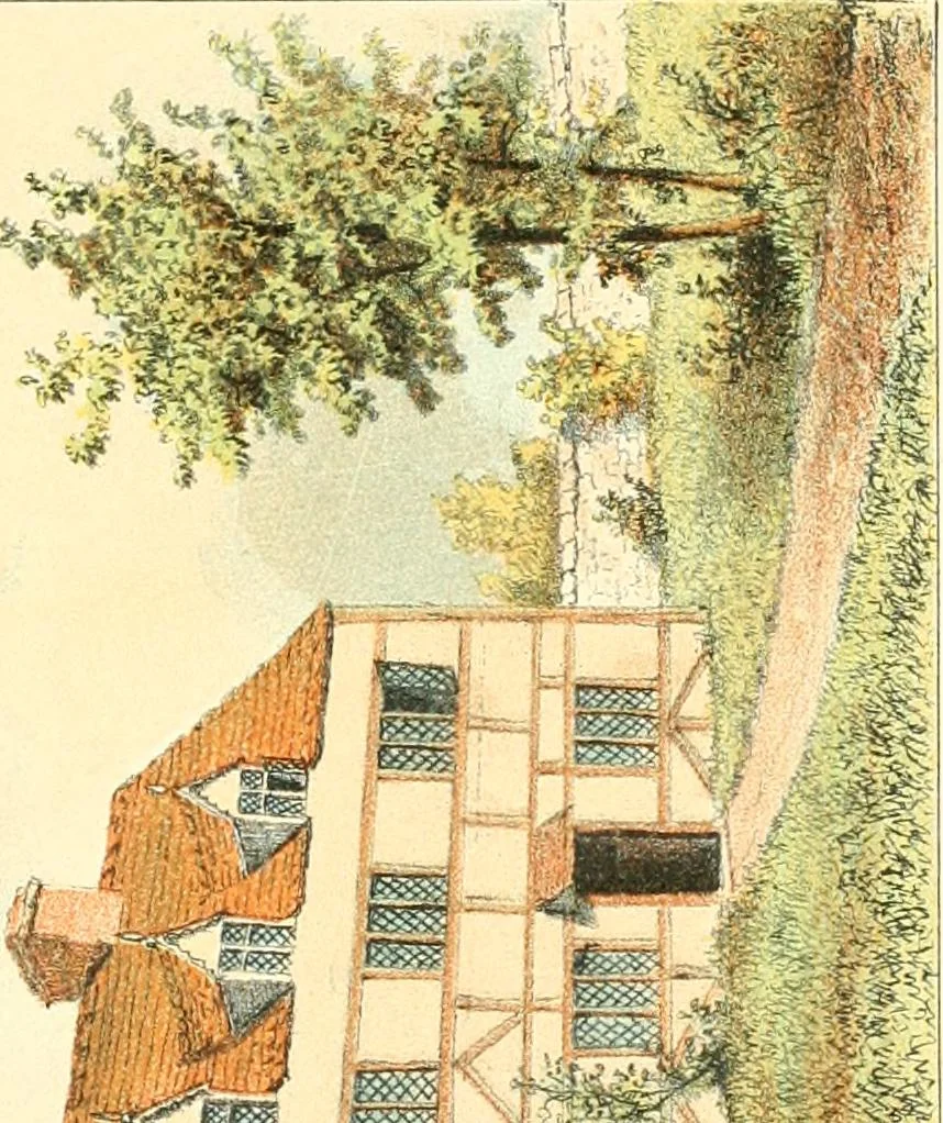 An illustration from Homes of our forefathers in Boston. Old England and Boston, New England, 1889, leaf 35