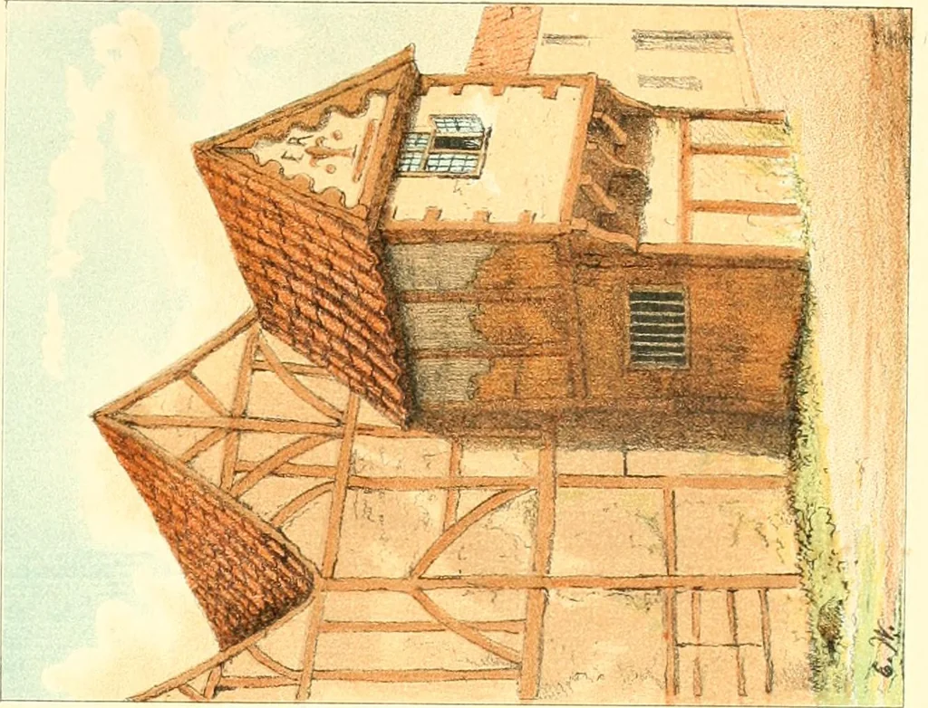 An illustration from Homes of our forefathers in Boston. Old England and Boston, New England, 1889, leaf 59